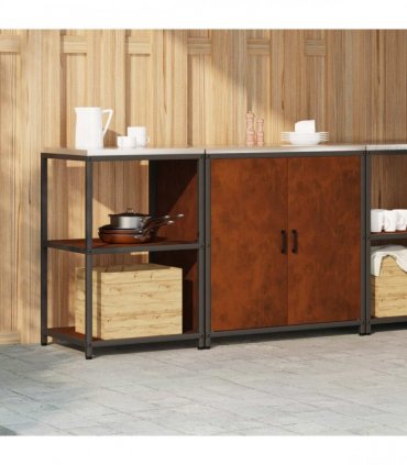 vidaXL Kitchen Storage Set HATTEM 2 pcs Rusty Steel