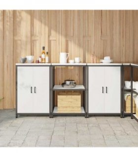 vidaXL Kitchen Storage Set HATTEM 3 pcs White 180 x 50 x 92 cm