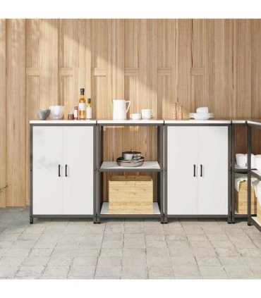 vidaXL Kitchen Storage Set HATTEM 3 pcs White 180 x 50 x 92 cm