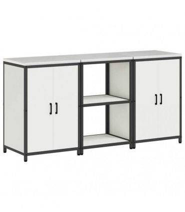 vidaXL Kitchen Storage Set HATTEM 3 pcs White 180 x 50 x 92 cm