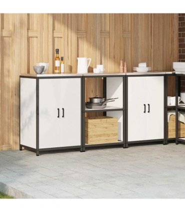 vidaXL Kitchen Storage Set HATTEM 3 pcs White 180 x 50 x 92 cm