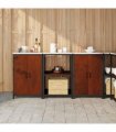 vidaXL Kitchen Storage Set HATTEM 3 pcs Rusty 180 x 50 x 92 cm Steel