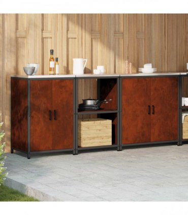 vidaXL Kitchen Storage Set HATTEM 3 pcs Rusty Steel