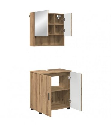 vidaXL Bathroom Furniture Set 2 pcs Artisan Oak 61 x 35 x 64 cm