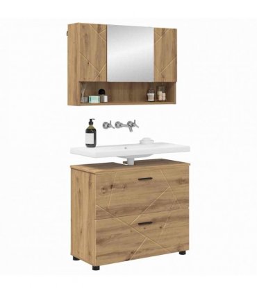 vidaXL Bathroom Furniture Set 2 pcs Artisan Oak 61 x 35 x 64 cm