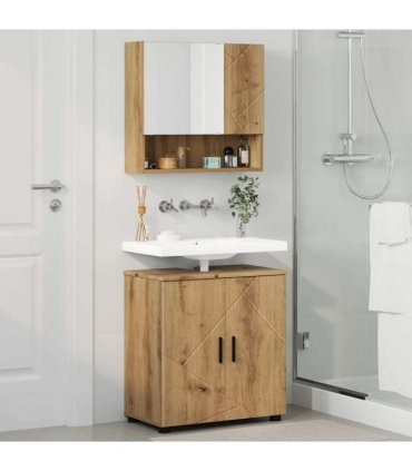 vidaXL Bathroom Furniture Set 2 pcs Artisan Oak 61 x 35 x 64 cm