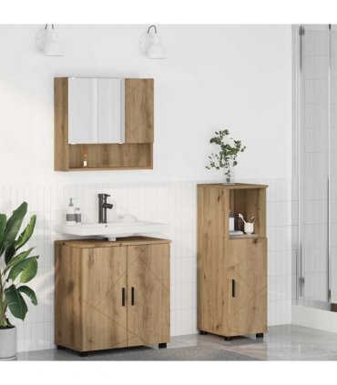 vidaXL Bathroom Furniture Set 3 pcs Artisan Oak 61 x 35 x 64 cm