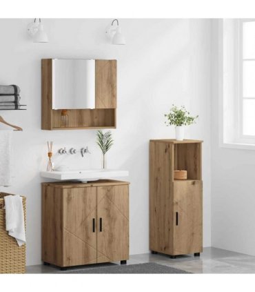 vidaXL Bathroom Furniture Set 3 pcs Artisan Oak 61 x 35 x 64 cm