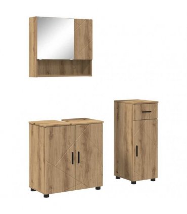 vidaXL Bathroom Furniture Set 3 pcs Artisan Oak 61 x 35 x 64 cm