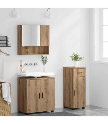 vidaXL Bathroom Furniture Set 3 pcs Artisan Oak 61 x 35 x 64 cm