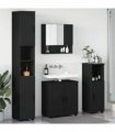 vidaXL Bathroom Furniture Set 4 pcs Black 61 x 35 x 64 cm
