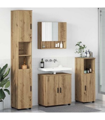 vidaXL Bathroom Furniture Set 4 pcs Artisan Oak 61 x 35 x 64 cm