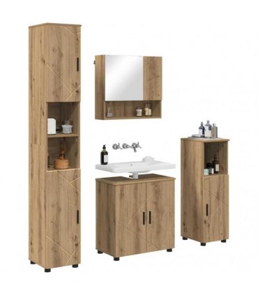 vidaXL Bathroom Furniture Set 4 pcs Artisan Oak 61 x 35 x 64 cm