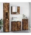 vidaXL Bathroom Furniture Set 4 pcs Smoked Oak 61 x 35 x 64 cm