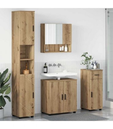 vidaXL Bathroom Furniture Set 4 pcs Artisan Oak 61 x 35 x 64 cm