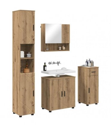 vidaXL Bathroom Furniture Set 4 pcs Artisan Oak 61 x 35 x 64 cm