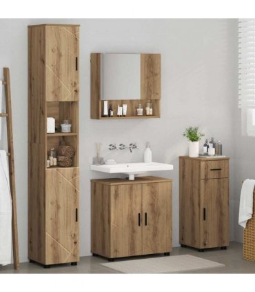 vidaXL Bathroom Furniture Set 4 pcs Artisan Oak 61 x 35 x 64 cm