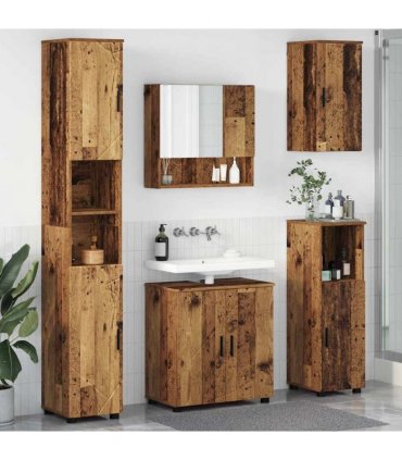 vidaXL Bathroom Furniture Set 5 pcs Old Wood 61 x 35 x 64 cm