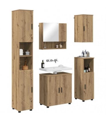 vidaXL Bathroom Furniture Set 5 pcs Artisan Oak 61 x 35 x 64 cm