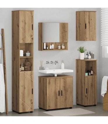 vidaXL Bathroom Furniture Set 5 pcs Artisan Oak 61 x 35 x 64 cm