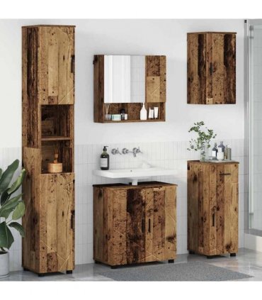 vidaXL Bathroom Furniture Set 5 pcs Old Wood 61 x 35 x 64 cm