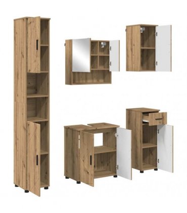 vidaXL Bathroom Furniture Set 5 pcs Artisan Oak 61 x 35 x 64 cm