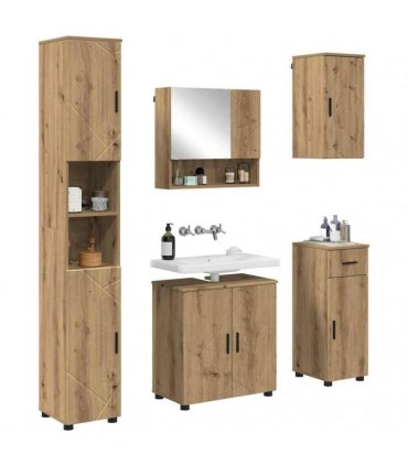 vidaXL Bathroom Furniture Set 5 pcs Artisan Oak 61 x 35 x 64 cm