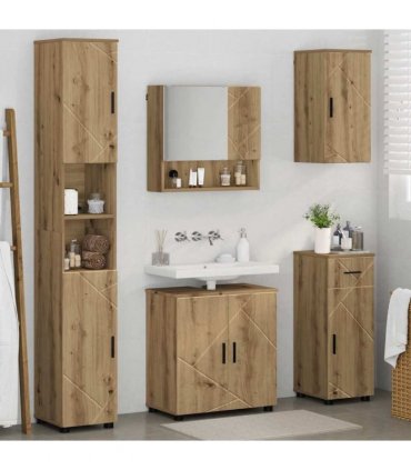 vidaXL Bathroom Furniture Set 5 pcs Artisan Oak 61 x 35 x 64 cm