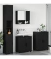 vidaXL Bathroom Furniture Set 4 pcs Black 61 x 35 x 64 cm