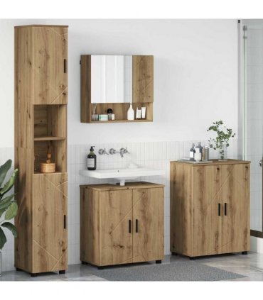 vidaXL Bathroom Furniture Set 4 pcs Artisan Oak 61 x 35 x 64 cm