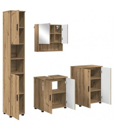 vidaXL Bathroom Furniture Set 4 pcs Artisan Oak 61 x 35 x 64 cm