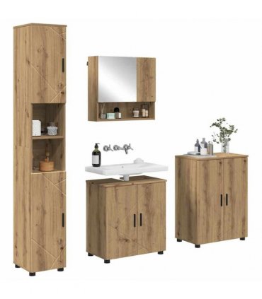 vidaXL Bathroom Furniture Set 4 pcs Artisan Oak 61 x 35 x 64 cm