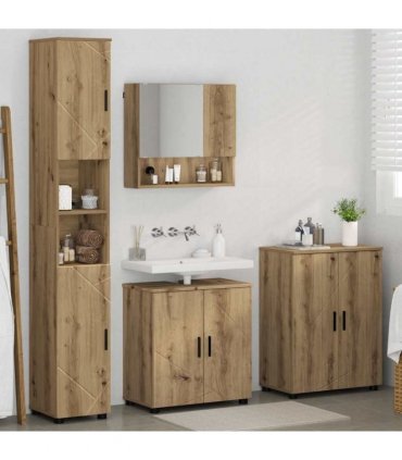 vidaXL Bathroom Furniture Set 4 pcs Artisan Oak 61 x 35 x 64 cm