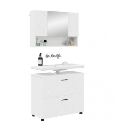 vidaXL Bathroom Furniture Set 2 pcs High Gloss White