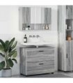 vidaXL Bathroom Furniture Set 2 pcs Grey Sonoma