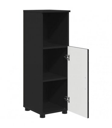 vidaXL Bathroom Furniture Set 3 pcs Black Engineered Wood and Metal