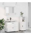 vidaXL Bathroom Furniture Set 3 pcs High Gloss White