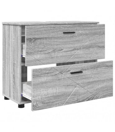 vidaXL Bathroom Furniture Set 3 pcs Grey Sonoma