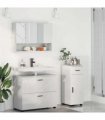 vidaXL Bathroom Furniture Set 3 pcs High Gloss White