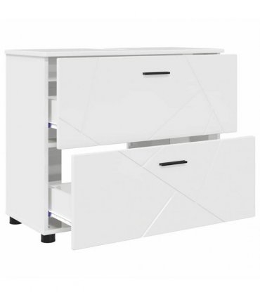 vidaXL Bathroom Furniture Set 3 pcs High Gloss White