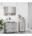 vidaXL Bathroom Furniture Set 3 pcs Grey Sonoma