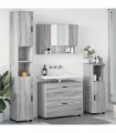 vidaXL Bathroom Furniture Set 4 pcs Grey Sonoma
