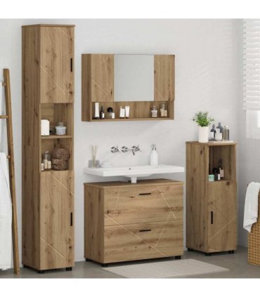 vidaXL Bathroom Furniture Set 4 pcs Artisan Oak