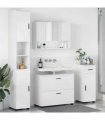 vidaXL Bathroom Furniture Set 4 pcs High Gloss White