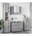vidaXL Bathroom Furniture Set 4 pcs Grey Sonoma