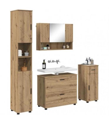 vidaXL Bathroom Furniture Set 4 pcs Artisan Oak
