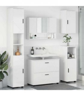vidaXL Bathroom Furniture Set 5 pcs High Gloss White