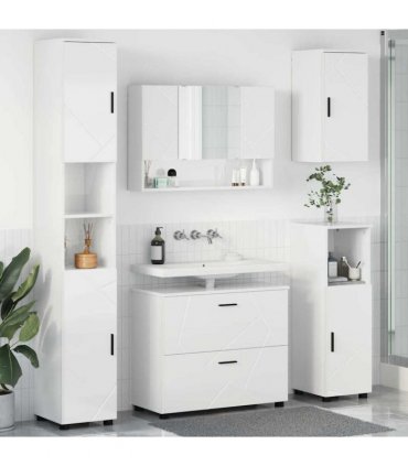 vidaXL Bathroom Furniture Set 5 pcs High Gloss White