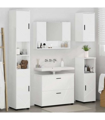 vidaXL Bathroom Furniture Set 5 pcs High Gloss White