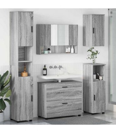 vidaXL Bathroom Furniture Set 5 pcs Grey Sonoma